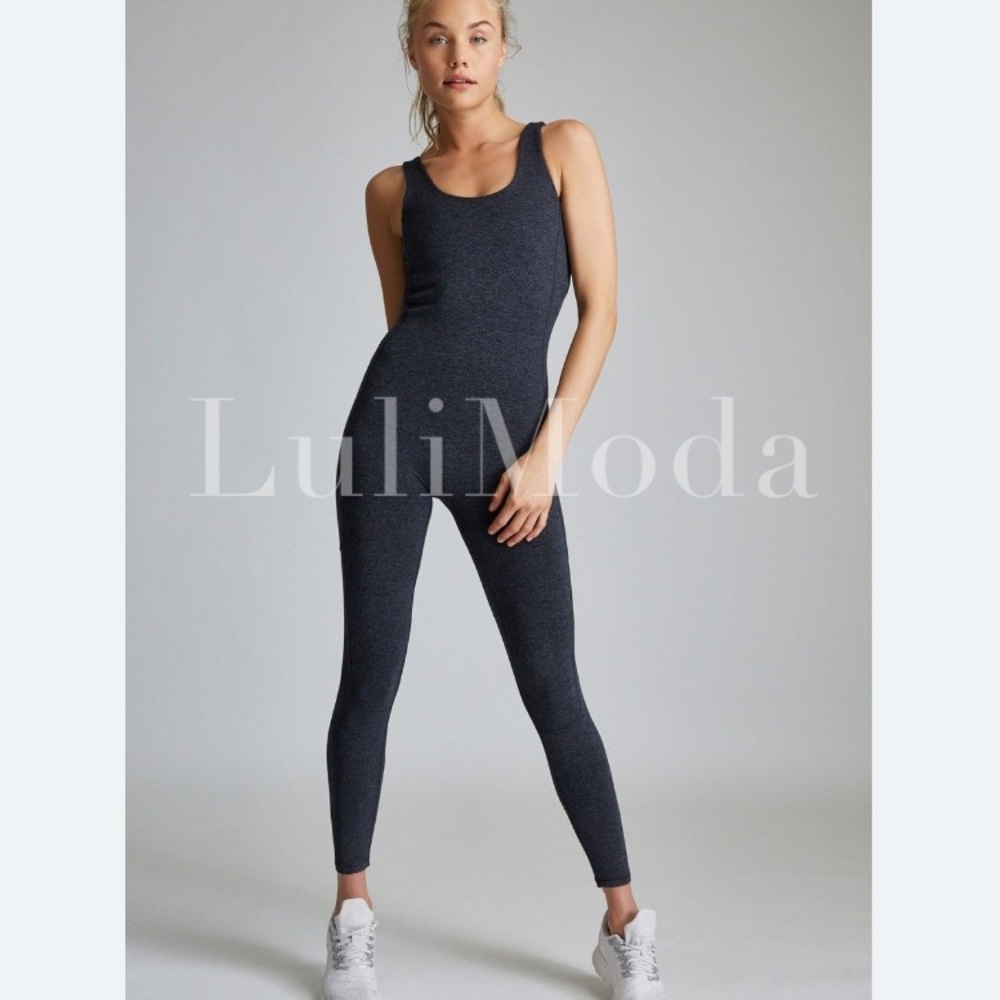 Bandier We Over Me Flow Workout Bodysuit Charcoal - Picture 9 of 14